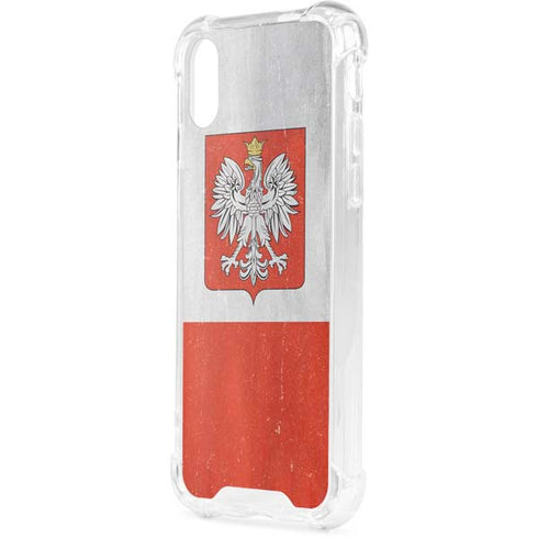 Poland Flag Distressed iPhone XS Clear Case